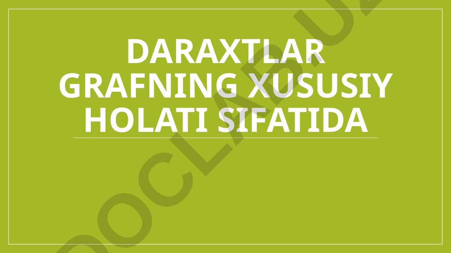 Daraxtlar grafning xususiy holati sifatida