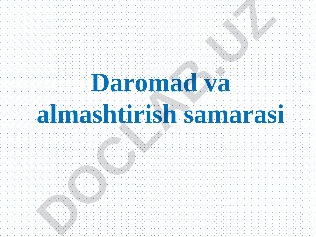 Daromad samarasi va almashtirish samarasi