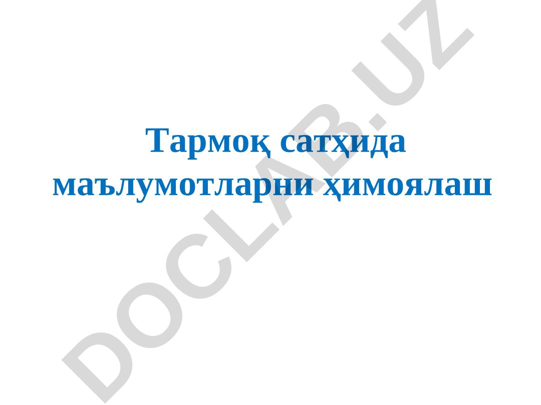 Тармоқ сатҳида маълумотларни ҳимоялаш ва IPSec хавфсизлик архитектураси