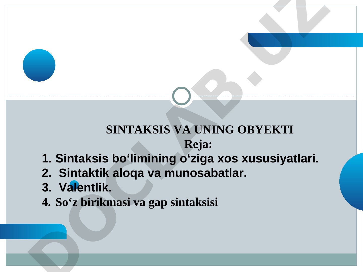 Sintaksis va uning obyekti