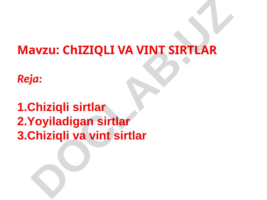 Chiziqli va vint sirtlar