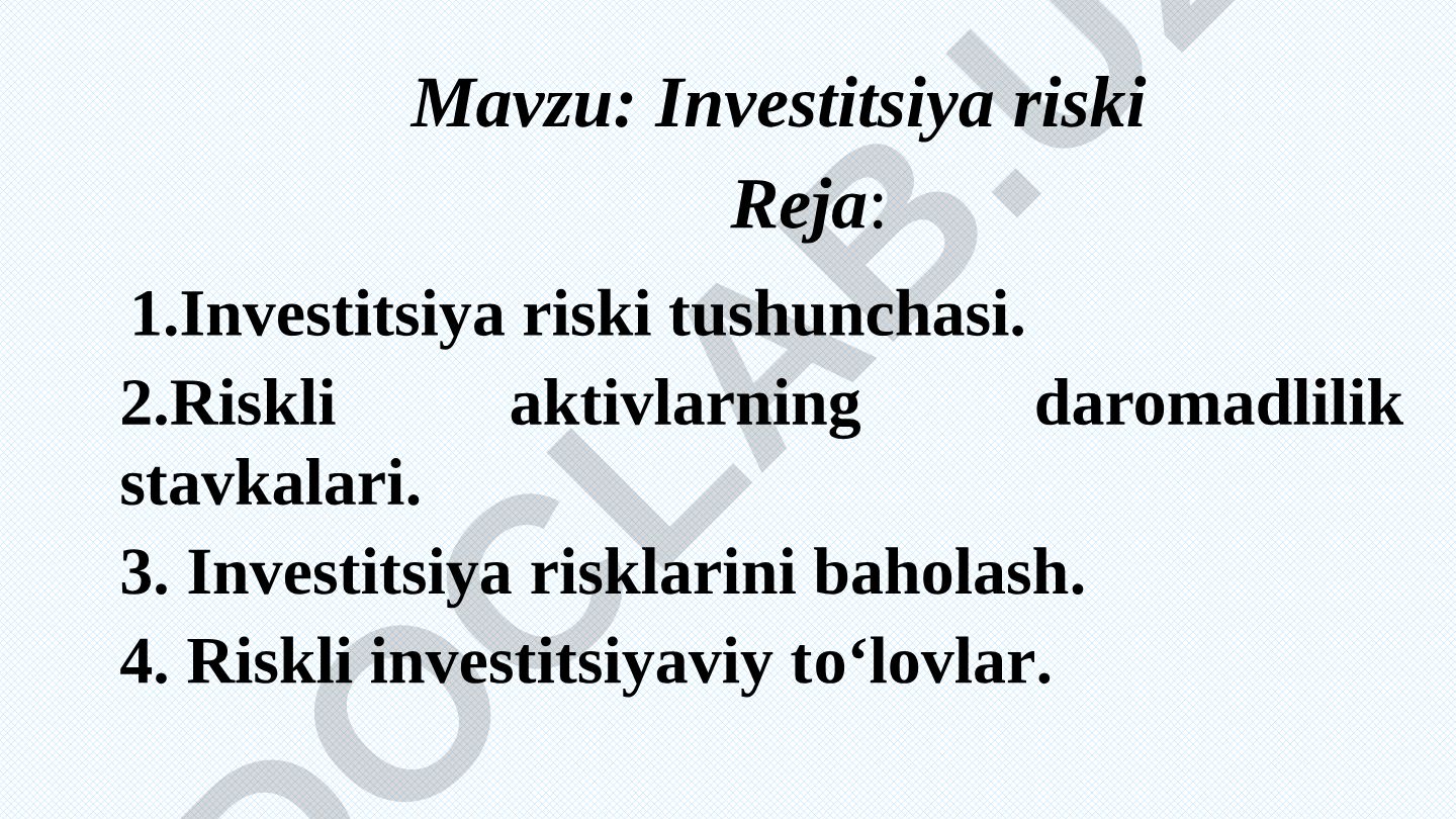 Investitsiya riski