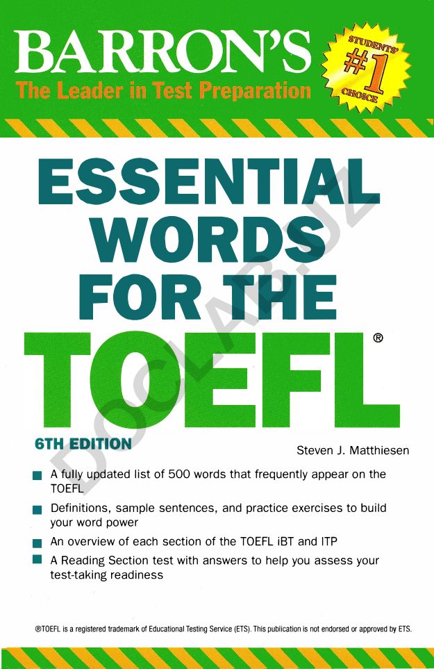 Essential Words for the TOEFL 6th Edition Vocabulary Guide