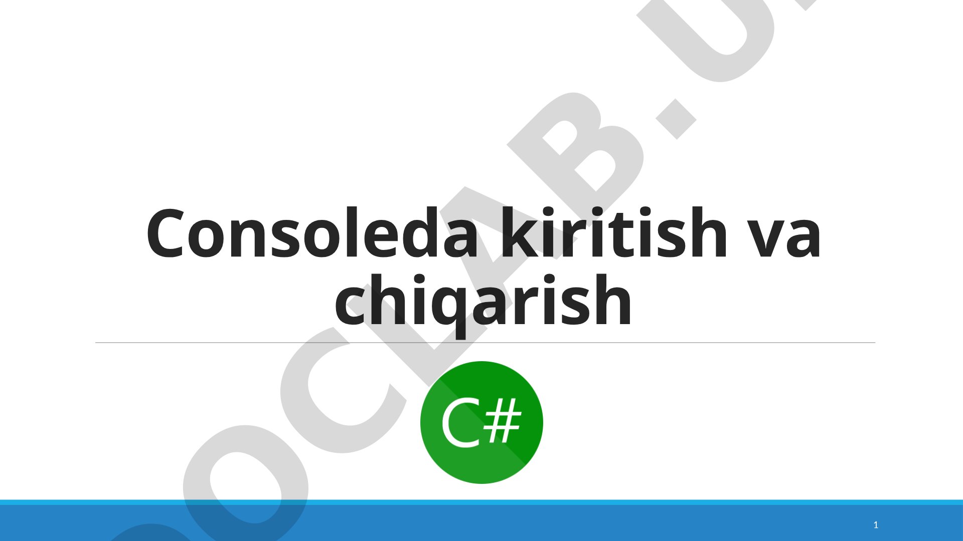 Konsol interfeysi taqdimoti
