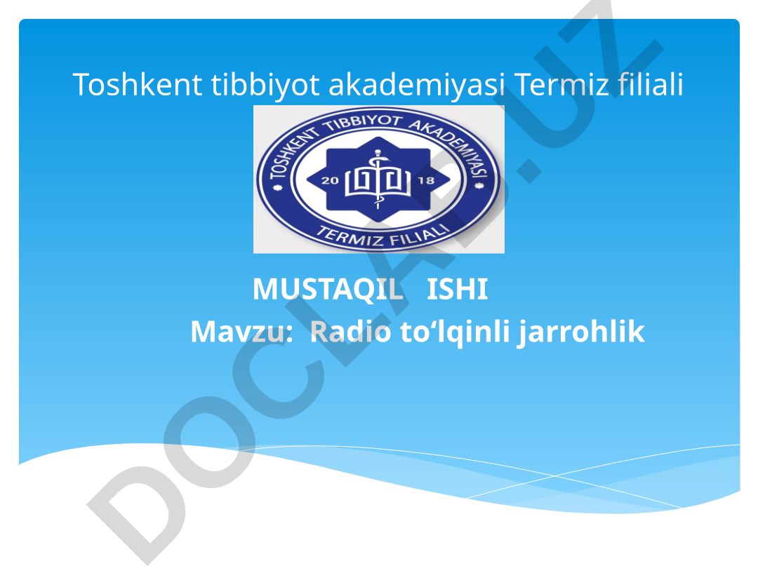 Radio to‘lqinli jarrohlik