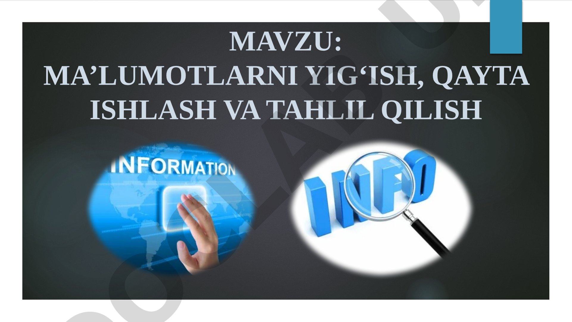 Ma'lumotlarni qayta ishlash taqdimoti