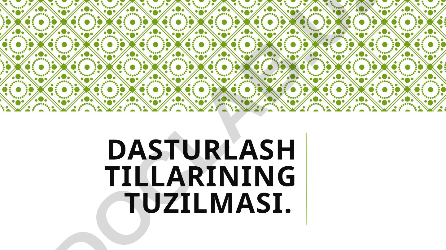 Dasturlash tillarining tuzilmasi