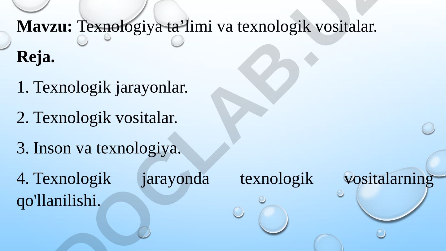 Texnologiya ta’limi va texnologik vositalar