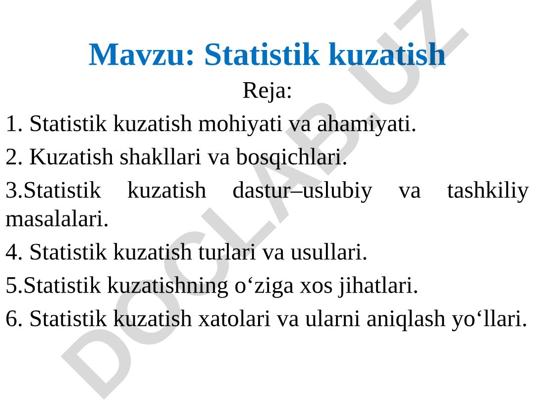Statistik kuzatish