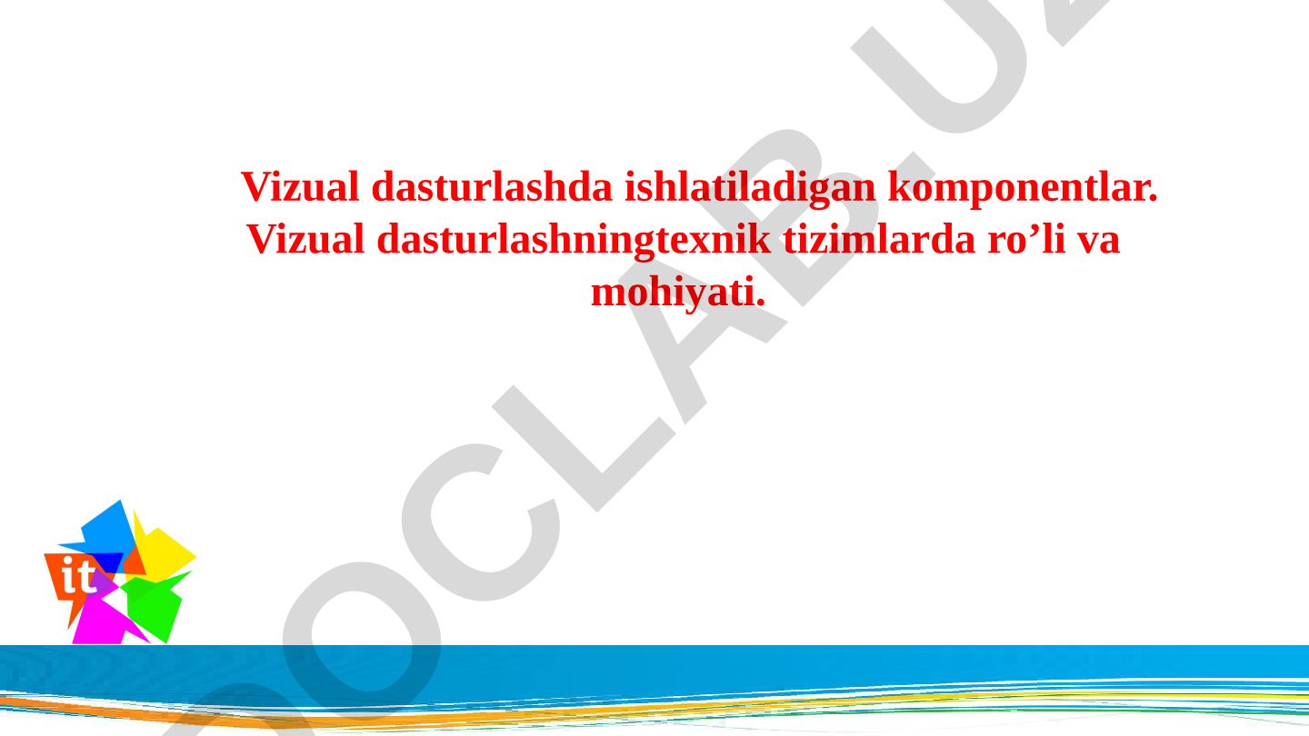 Vizual dasturlashda massivlar va ularning ishlatilishi