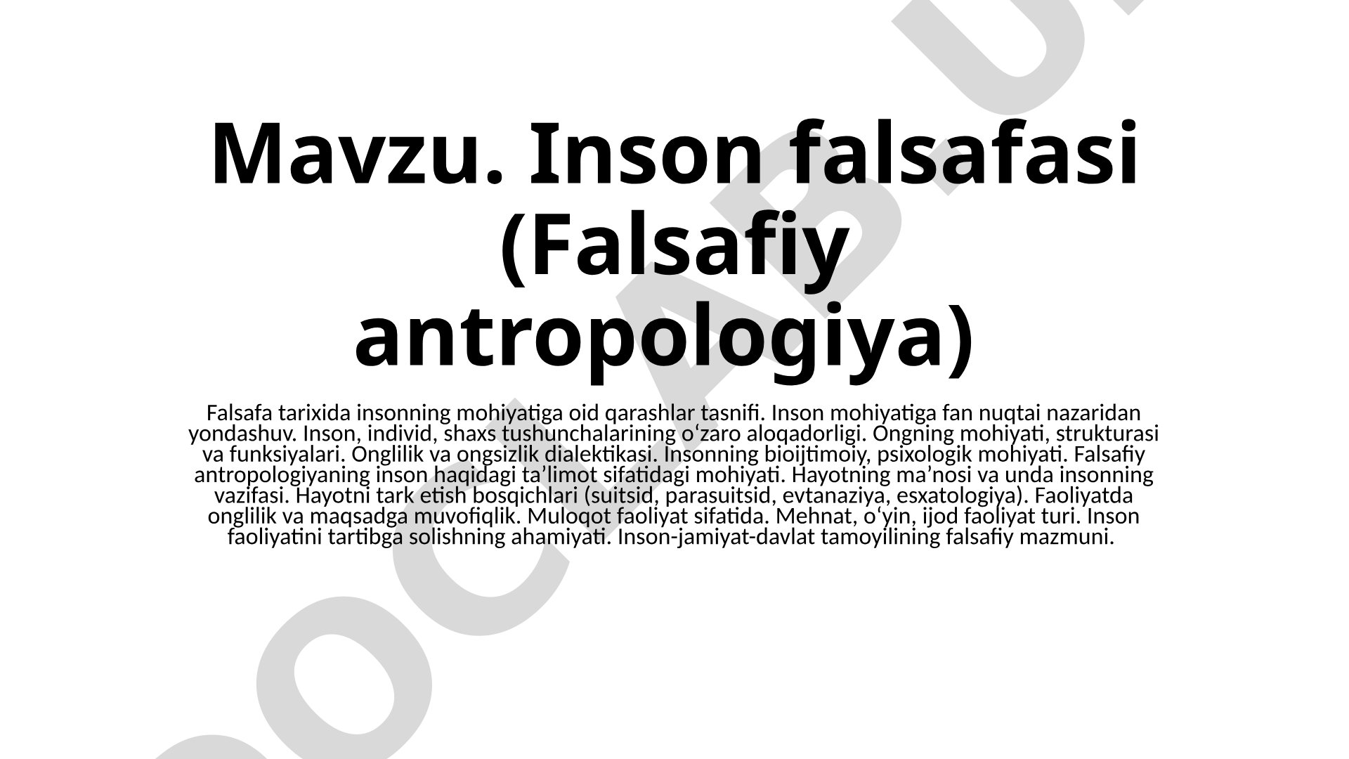 Inson falsafasi (Falsafiy antropologiya)