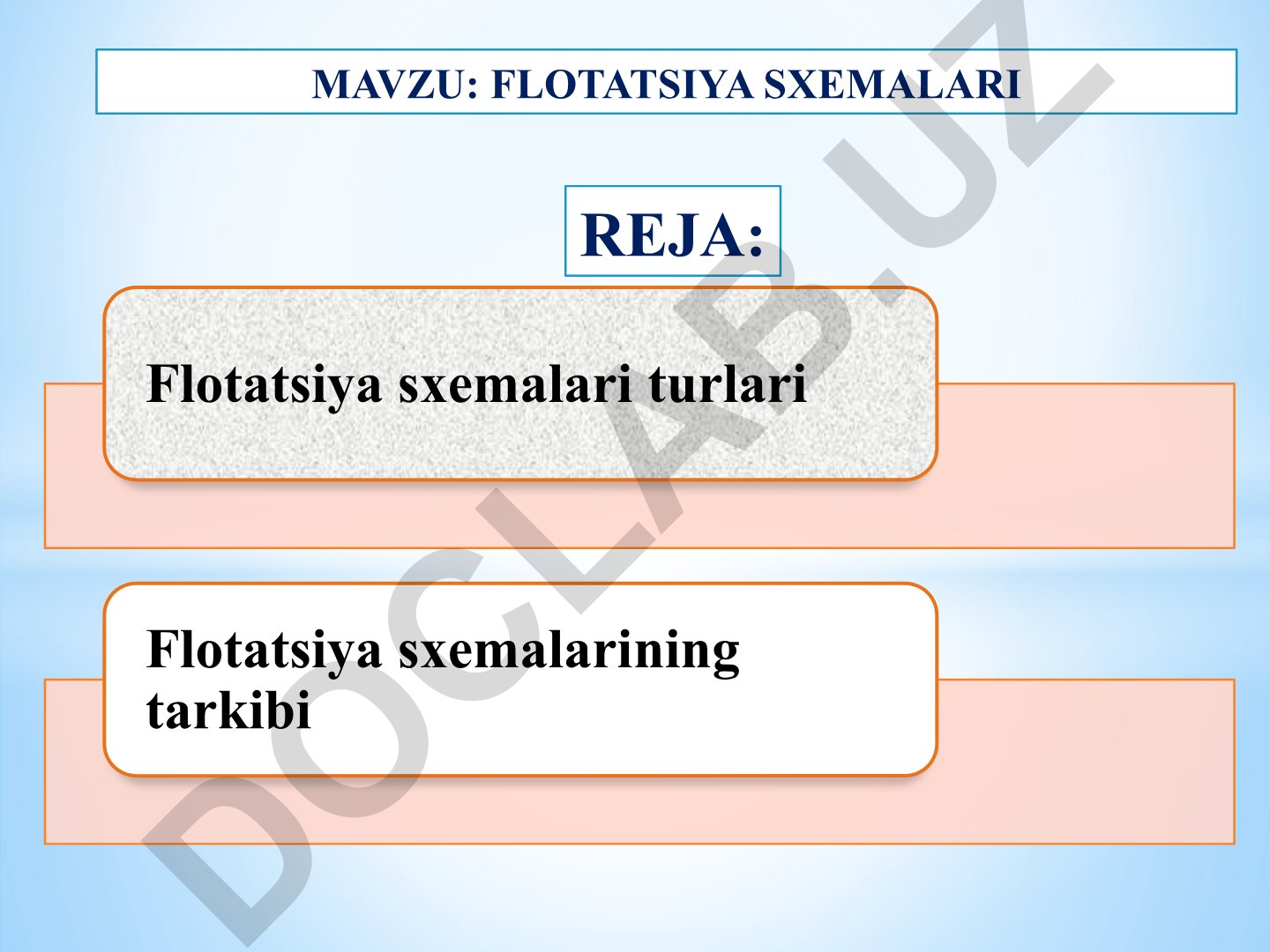Flotatsiya sxemalari turlari va tarkibi