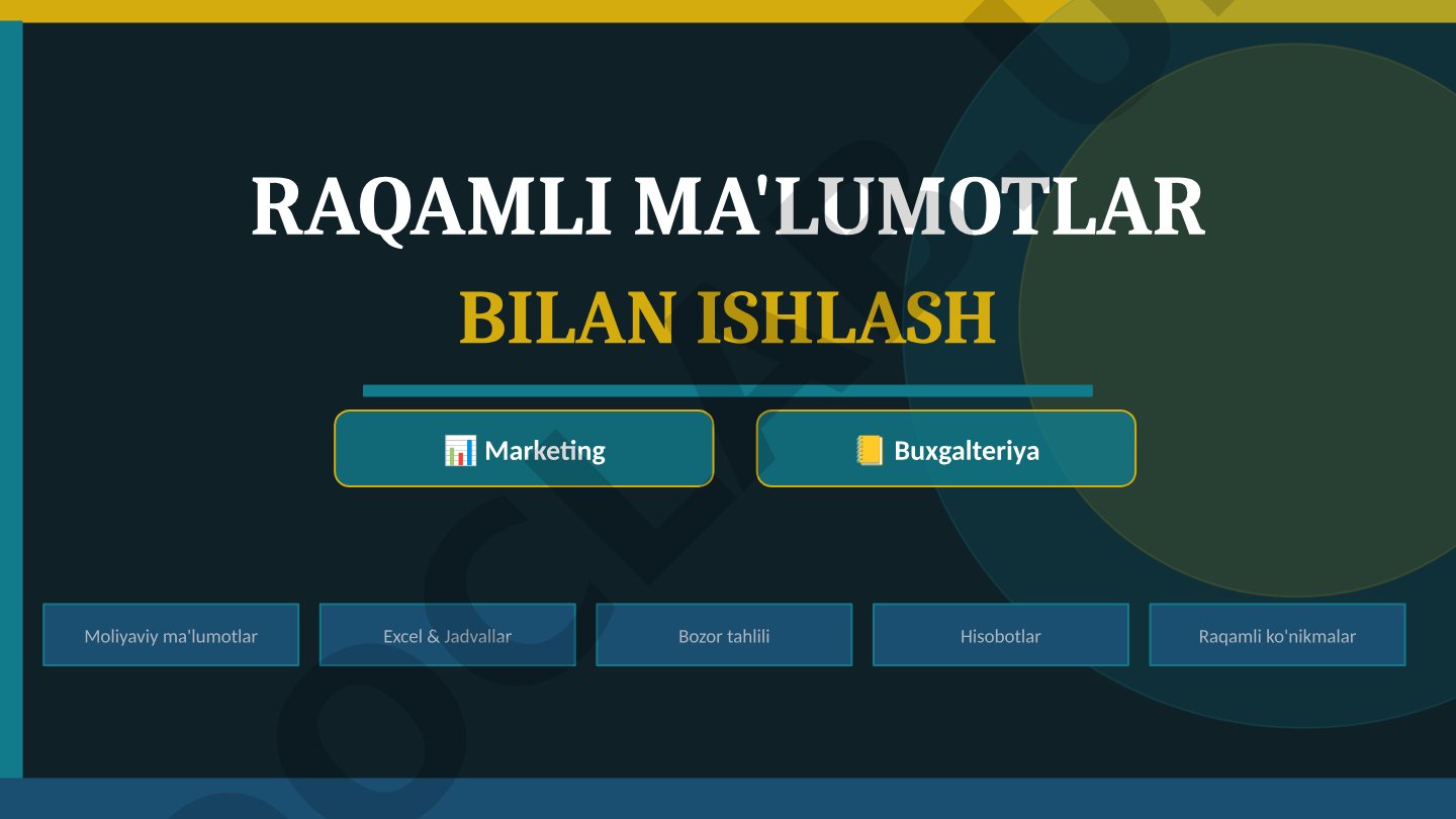 Raqamli ma'lumotlar bilan ishlash