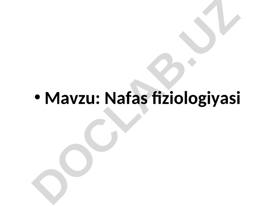 Nafas fiziologiyasi