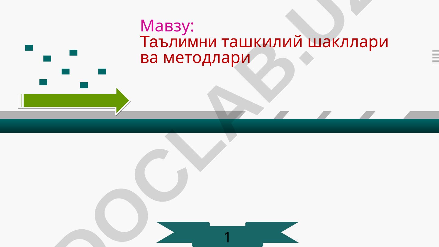 Таълимни ташкилий шакллари ва методлари
