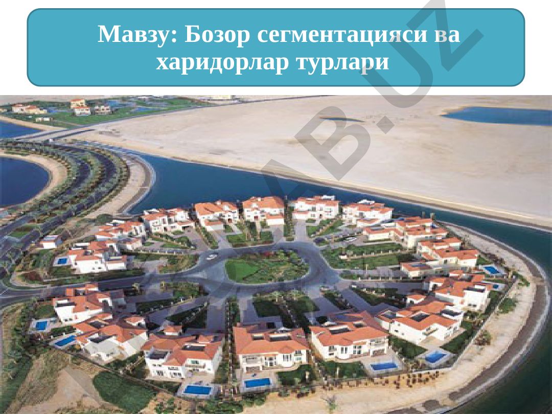 Бозор сегментацияси ва харидорлар турлари