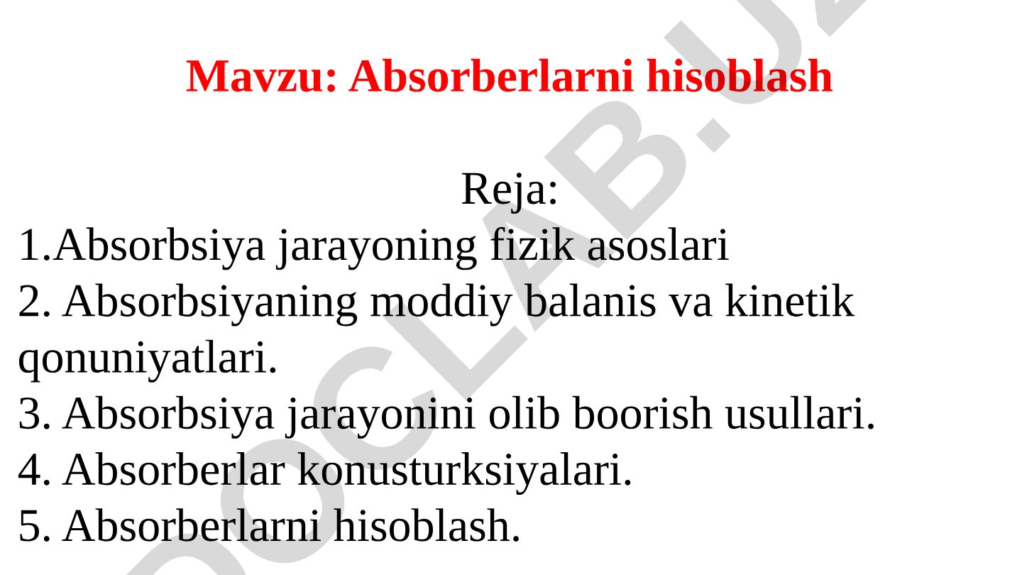Absorberlarni hisoblash
