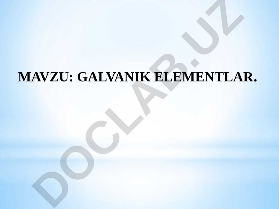 Galvanik elementlar