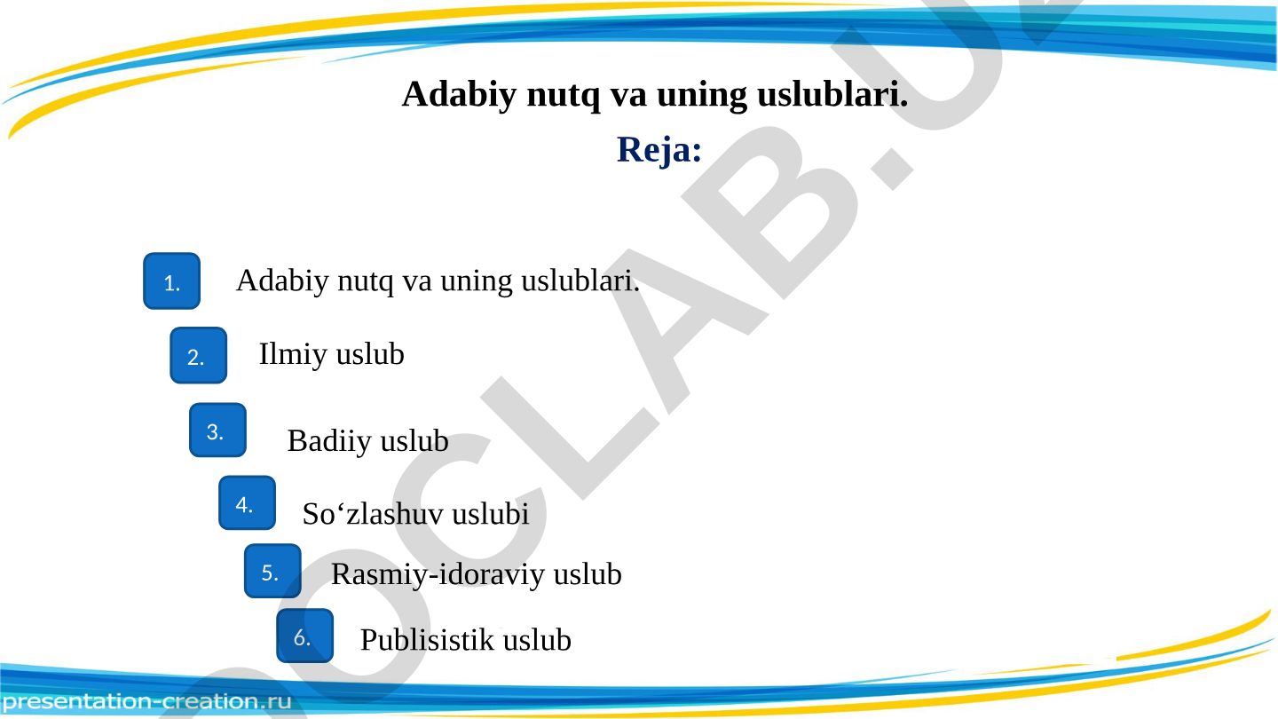 Adabiy nutq va uning uslublari