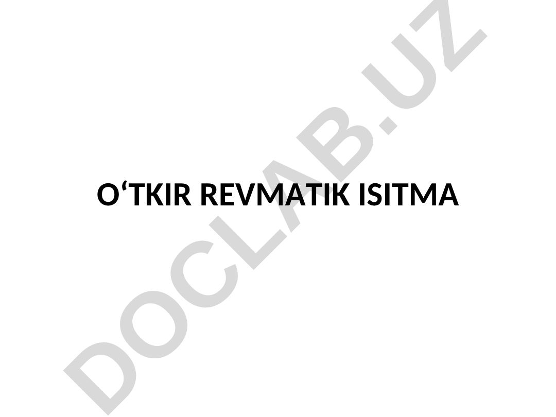 O‘tkir revmatik isitma