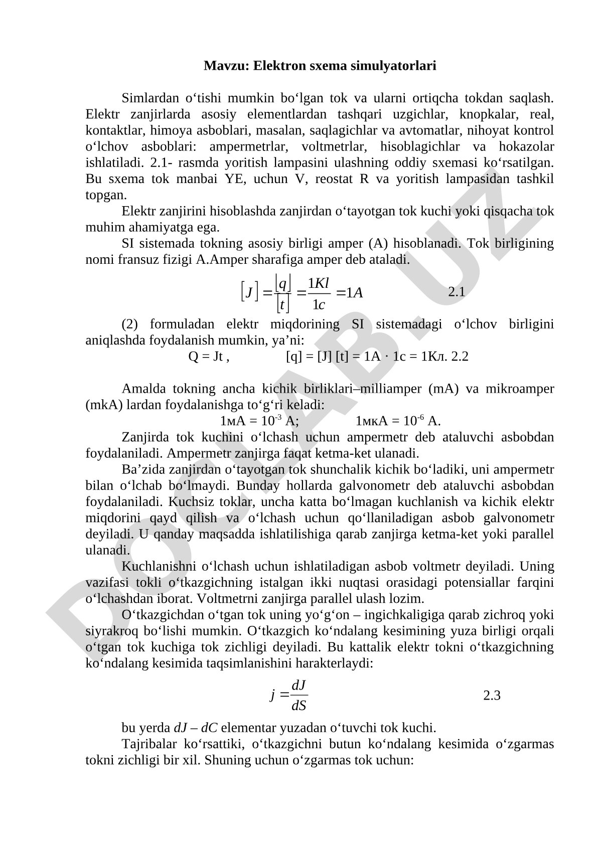 Elektron sxema simulyatorlari kurs ishi