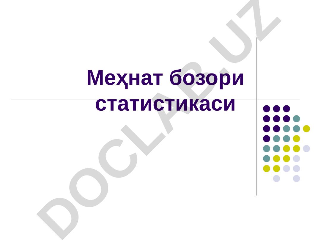 Меҳнат бозори статистикасининг мақсади, вазифалари ва усуллари