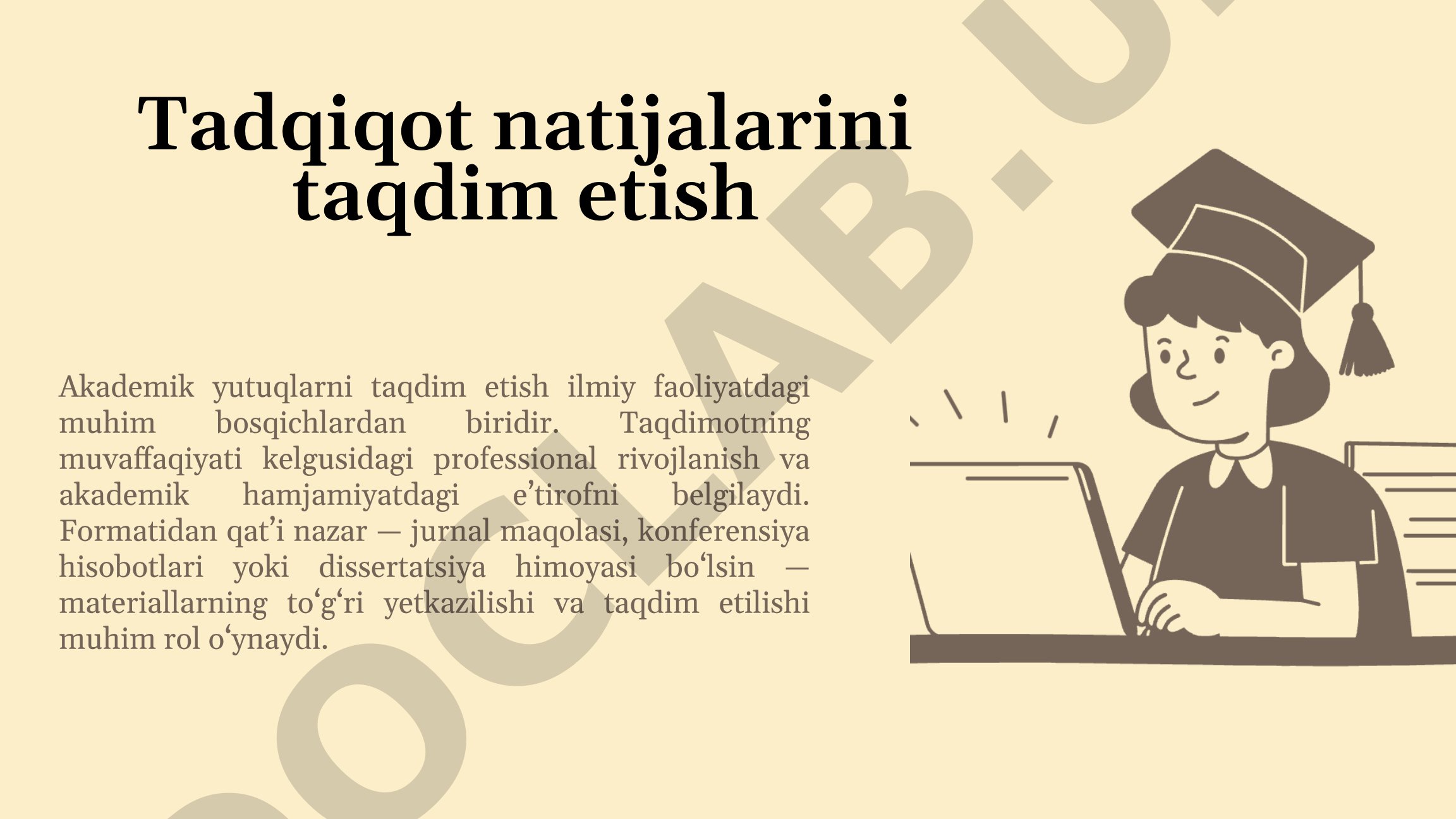 Tadqiqot natijalarini taqdim etish