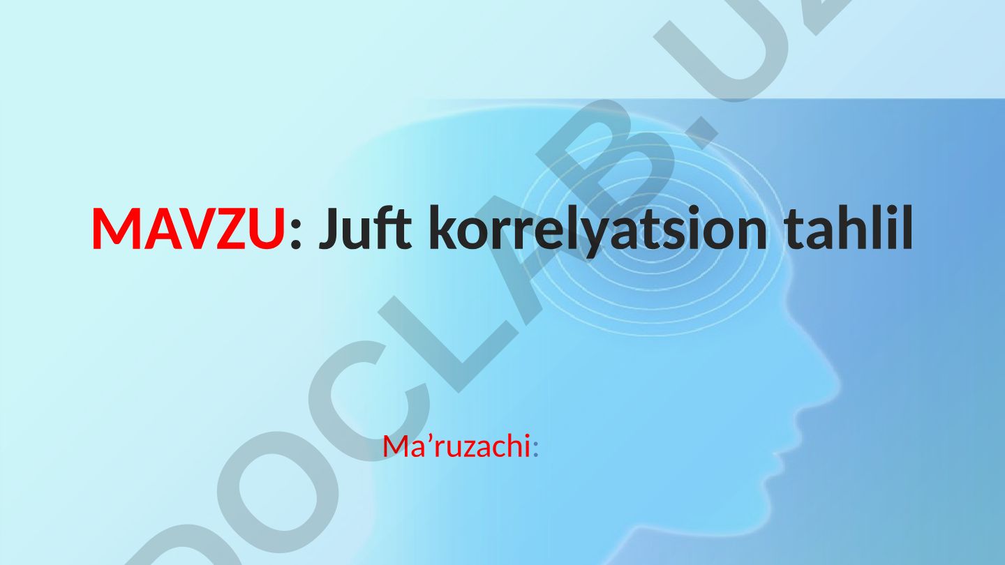 Juft korrelyatsion tahlil