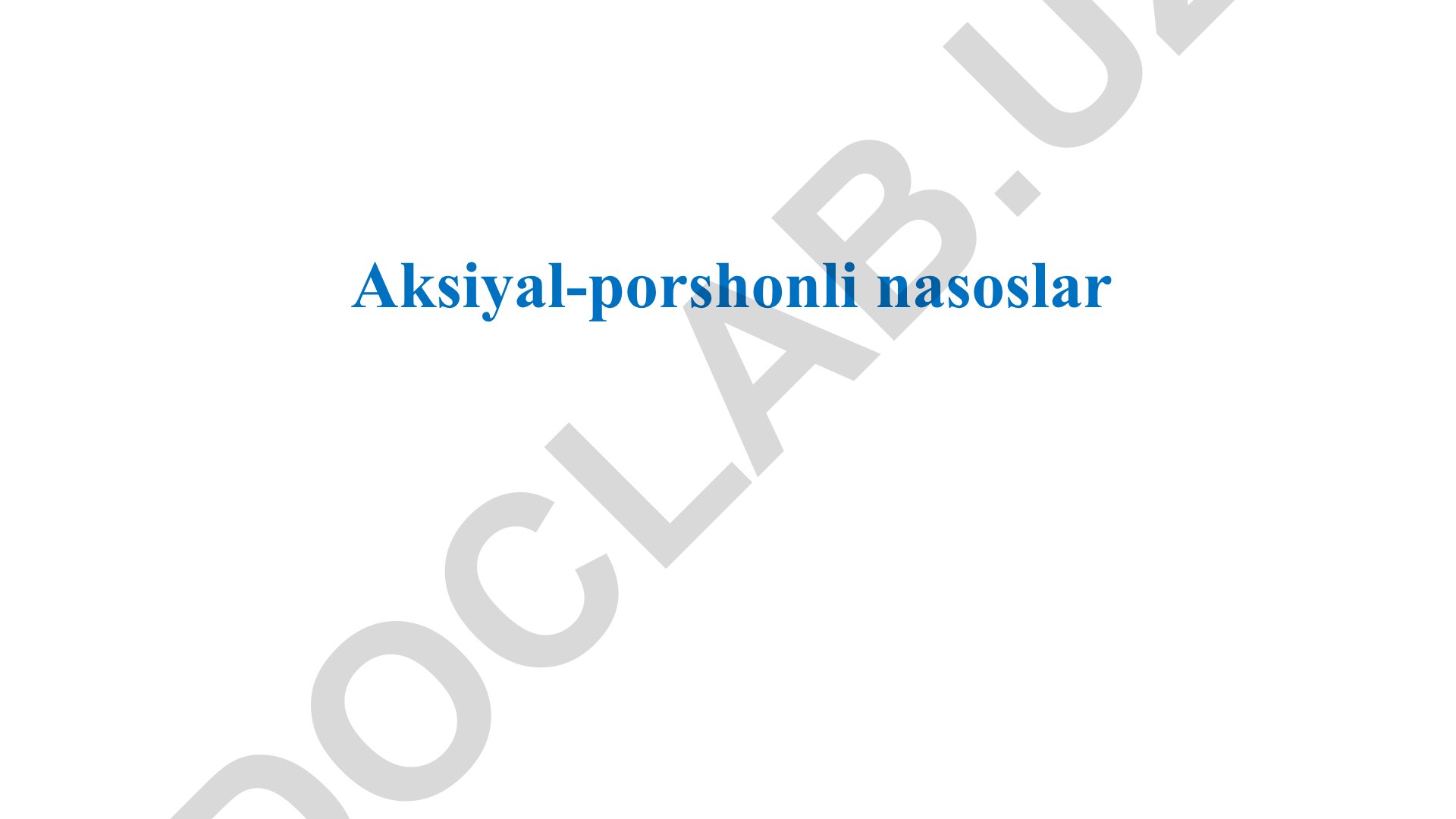 Aksiyal-porshonli nasoslar