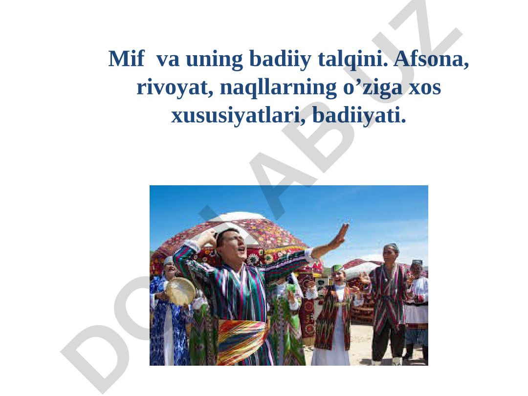 Mif va uning badiiy talqini