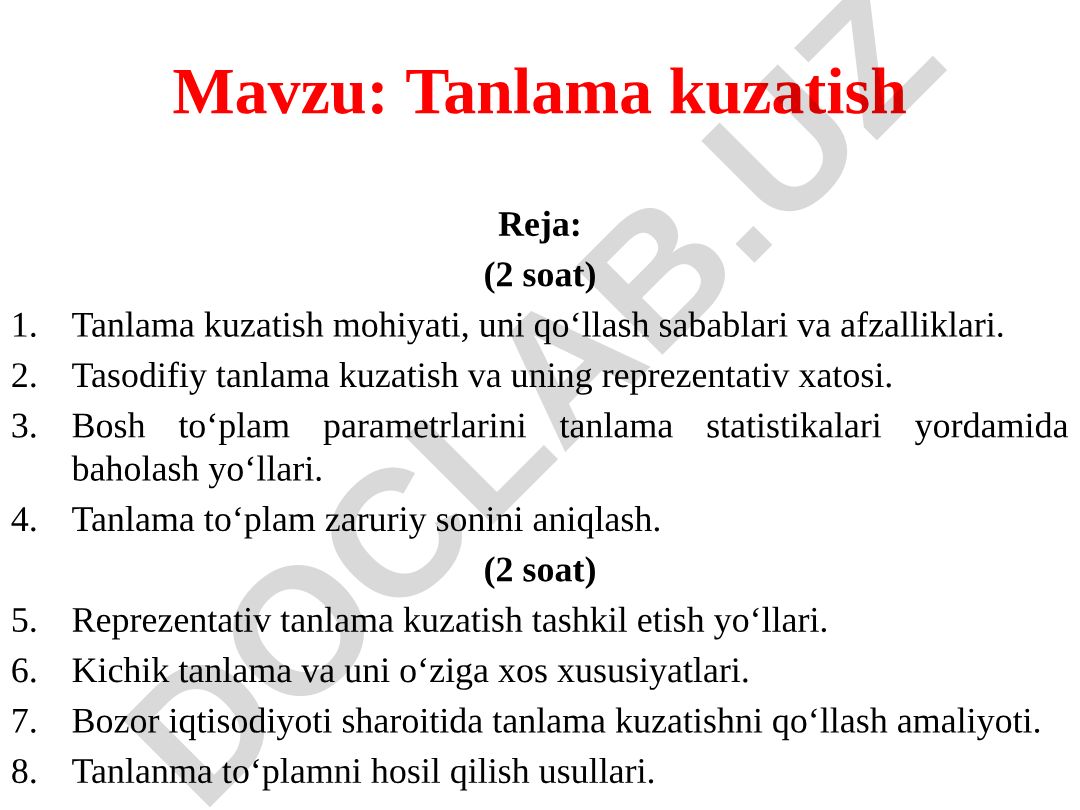 Tanlama kuzatish