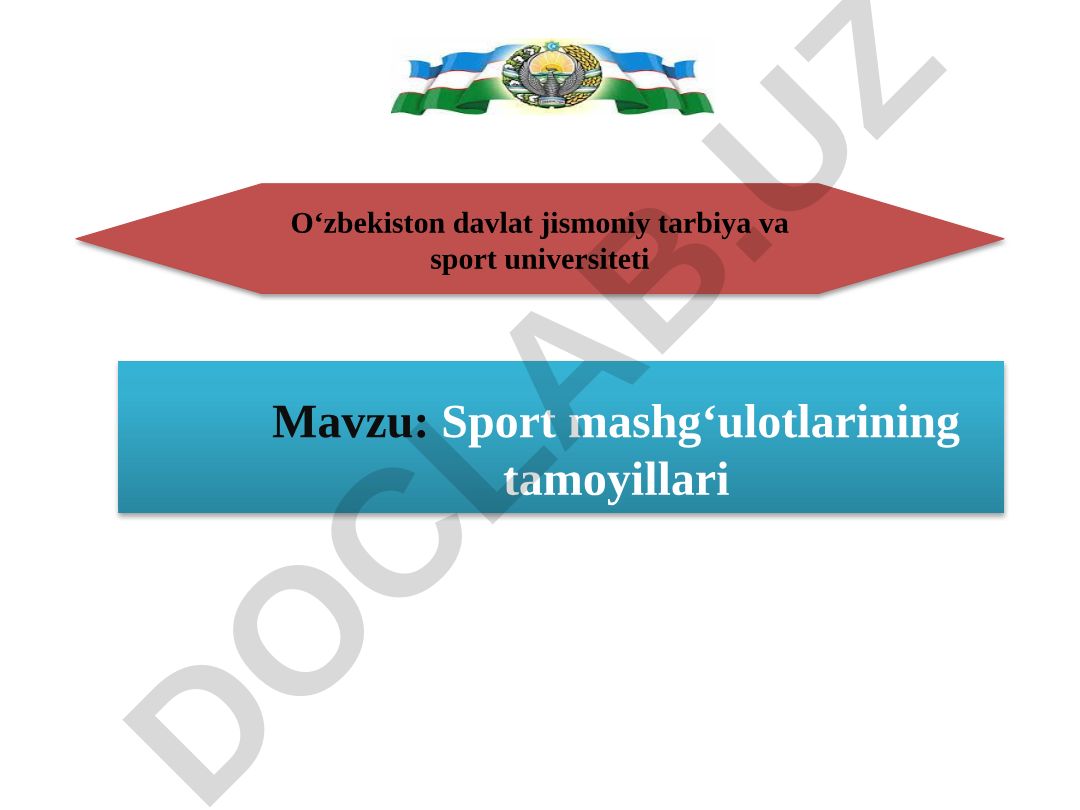 Sport mashgʻulotlarining tamoyillari