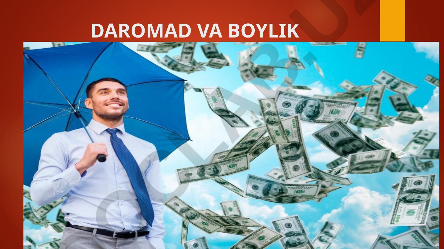 Daromad va boylik tushunchalari