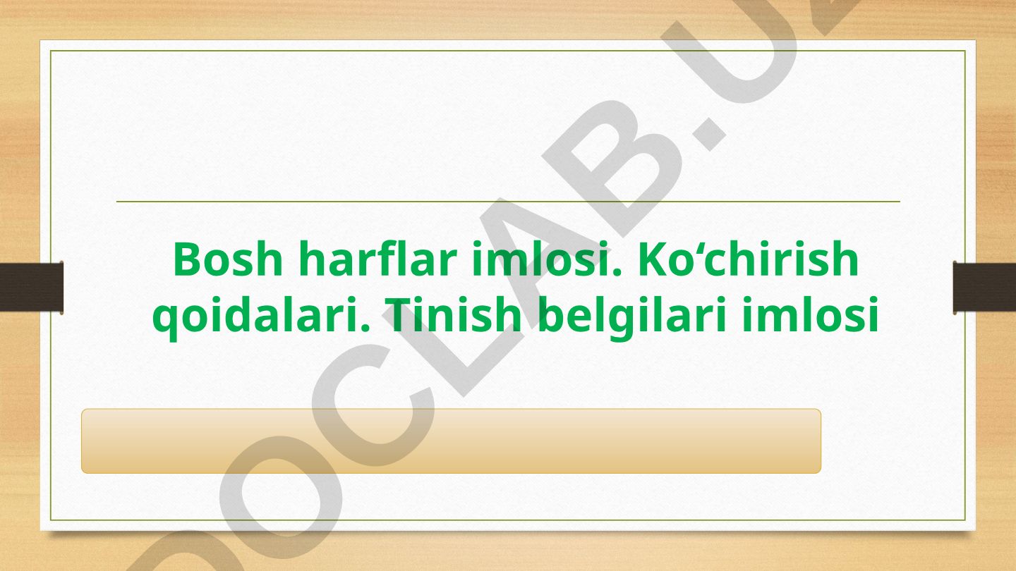 Bosh harflar imlosi va tinish belgilari qo'llanishi