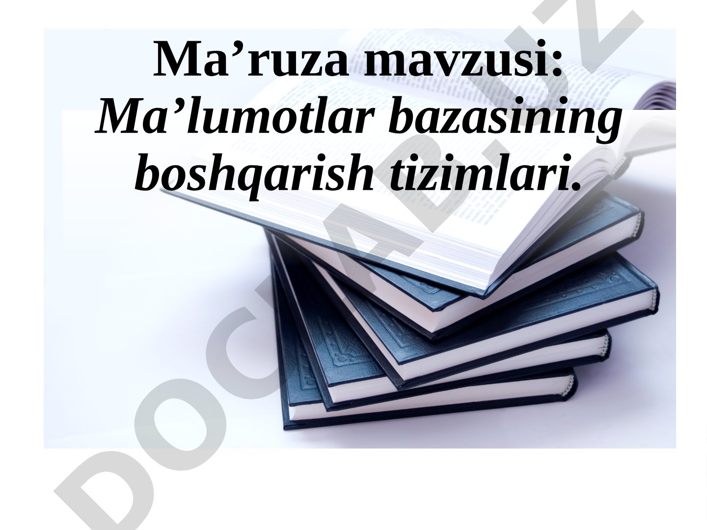 Ma'ruza taqdimoti ma'lumotlar bazasi
