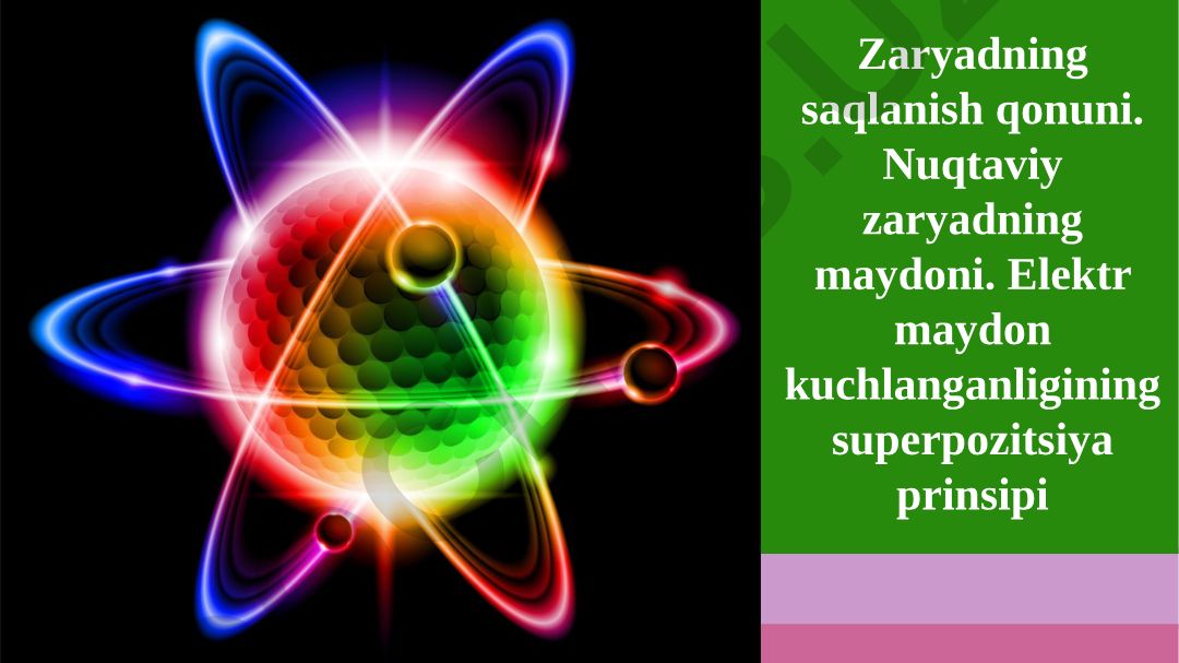 Zaryadning saqlanish qonuni va elektr maydon kuchlanganligi
