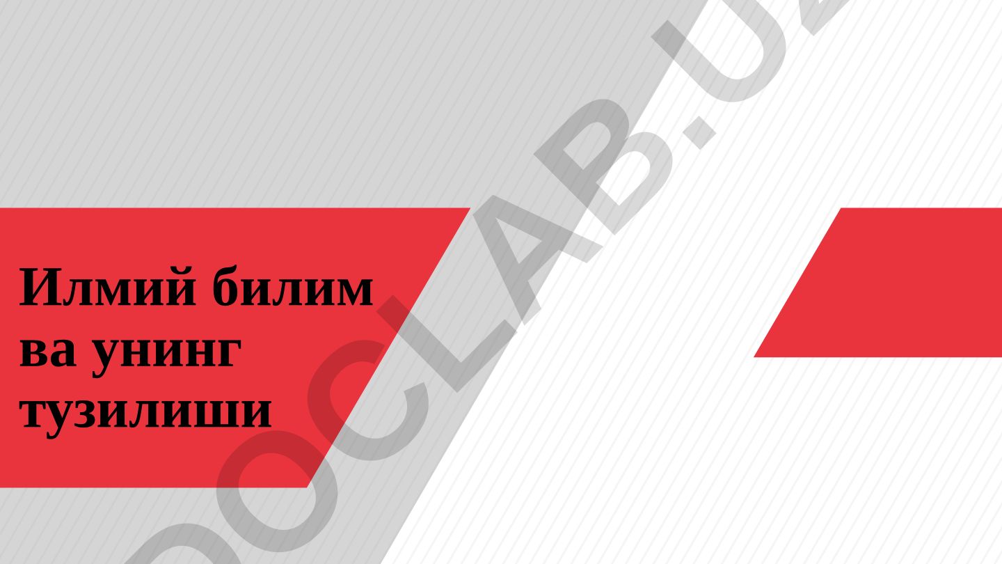 Илмий билим ва унинг тузилиши