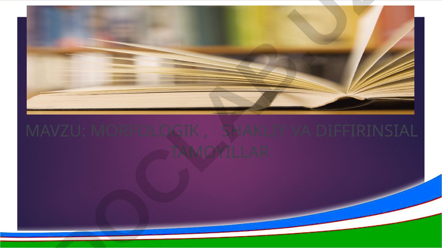 Morfologik, shakliy va differensial tamoyillar