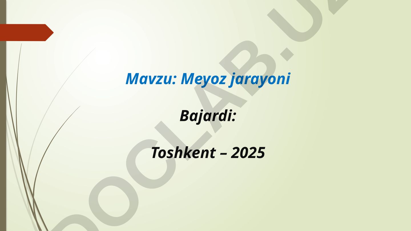 Meyoz jarayoni va uning biologik ahamiyati