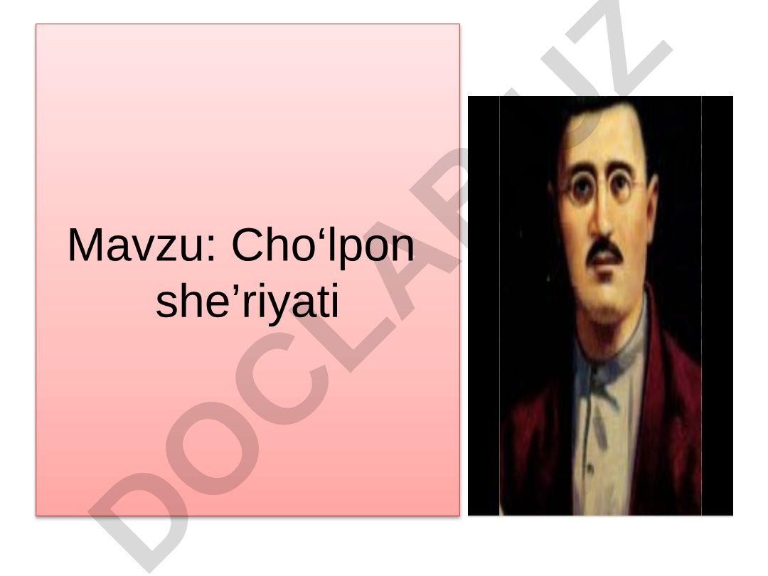 Cho‘lpon she’riyati