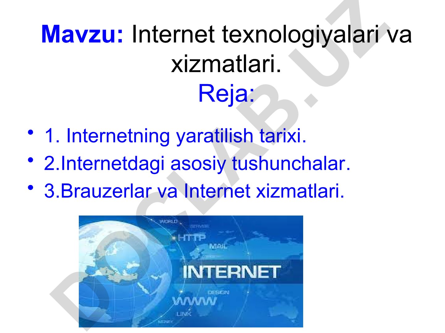 Internet texnologiyalari va xizmatlari