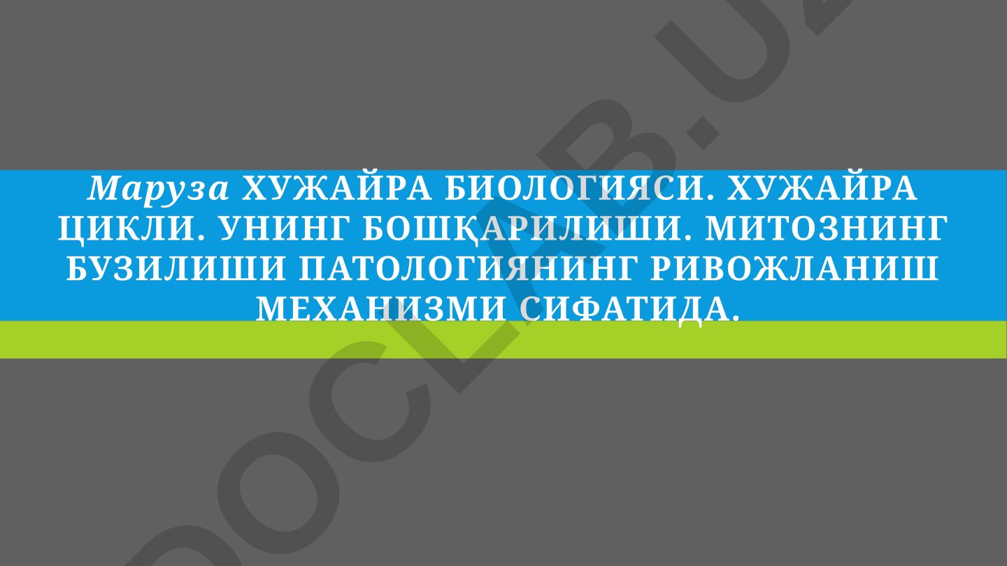 Хужайра биологияси, хужайра цикли ва унинг бошқарилиши