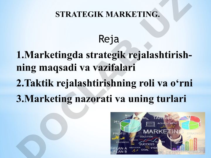 Marketingda strategik rejalashtirish va nazorat