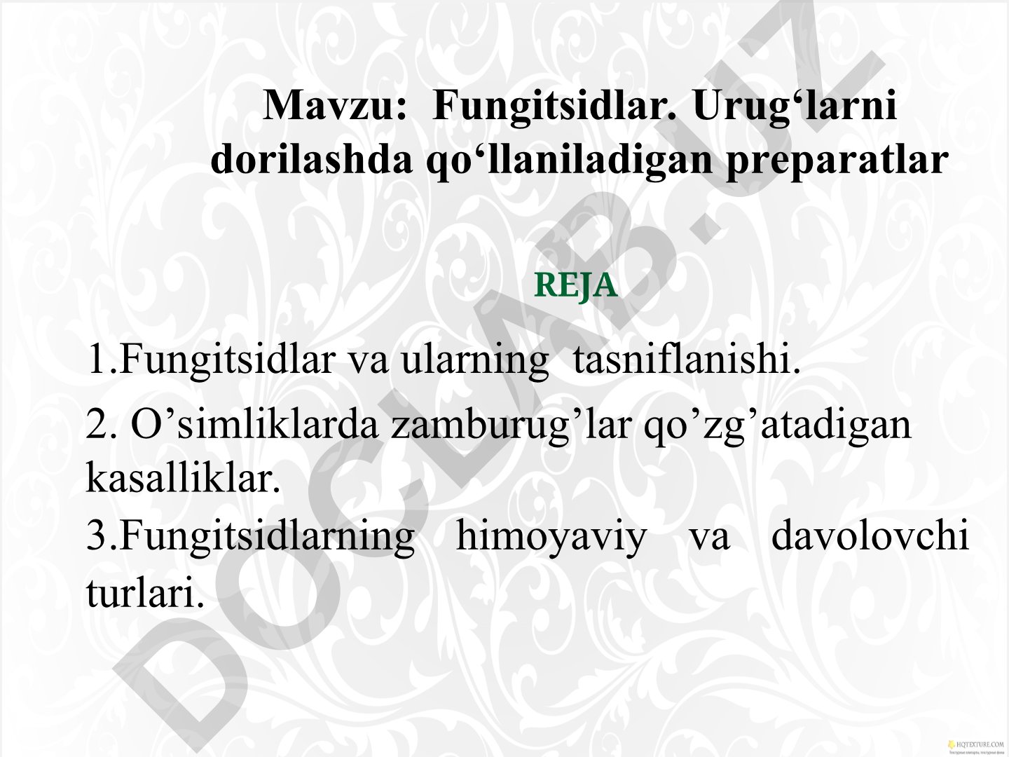 Fungitsidlar. Urug‘larni dorilashda qo‘llaniladigan preparatlar