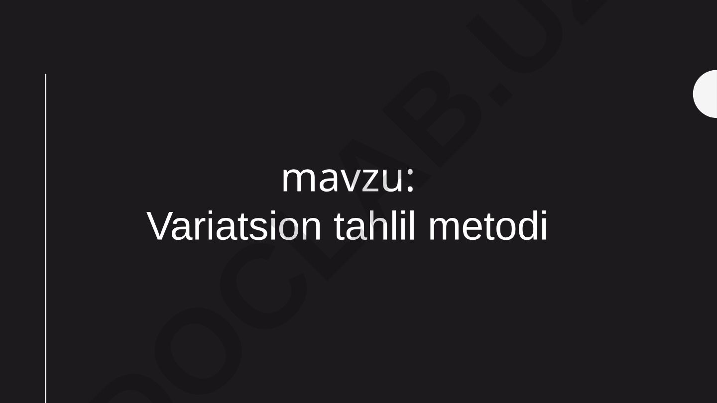 Variatsion tahlil metodi