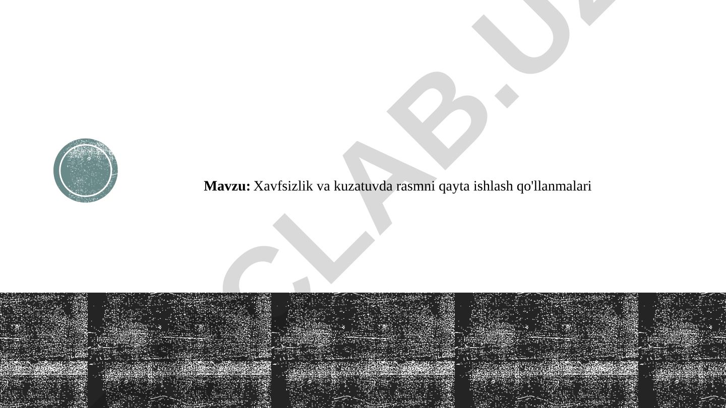 Xavfsizlik va kuzatuvda rasmni qayta ishlash qo'llanmalari