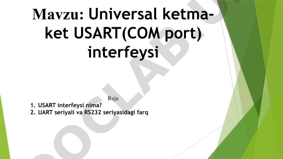 Universal ketma-ket USART(COM port) interfeysi