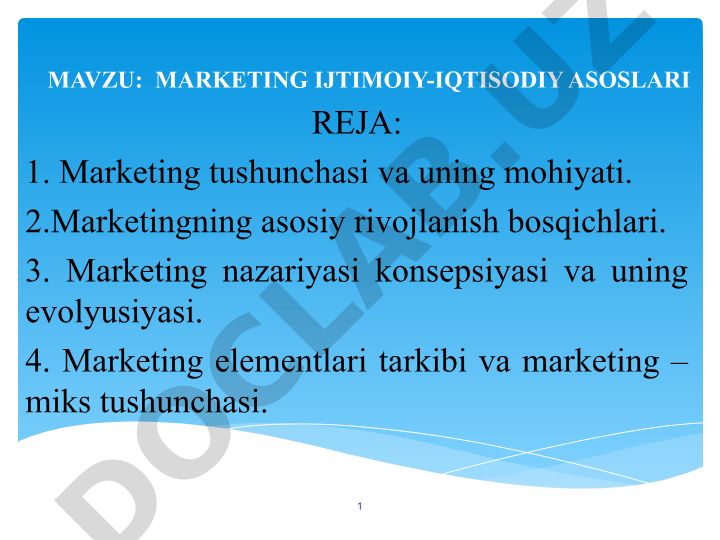 Marketingning ijtimoiy-iqtisodiy asoslari