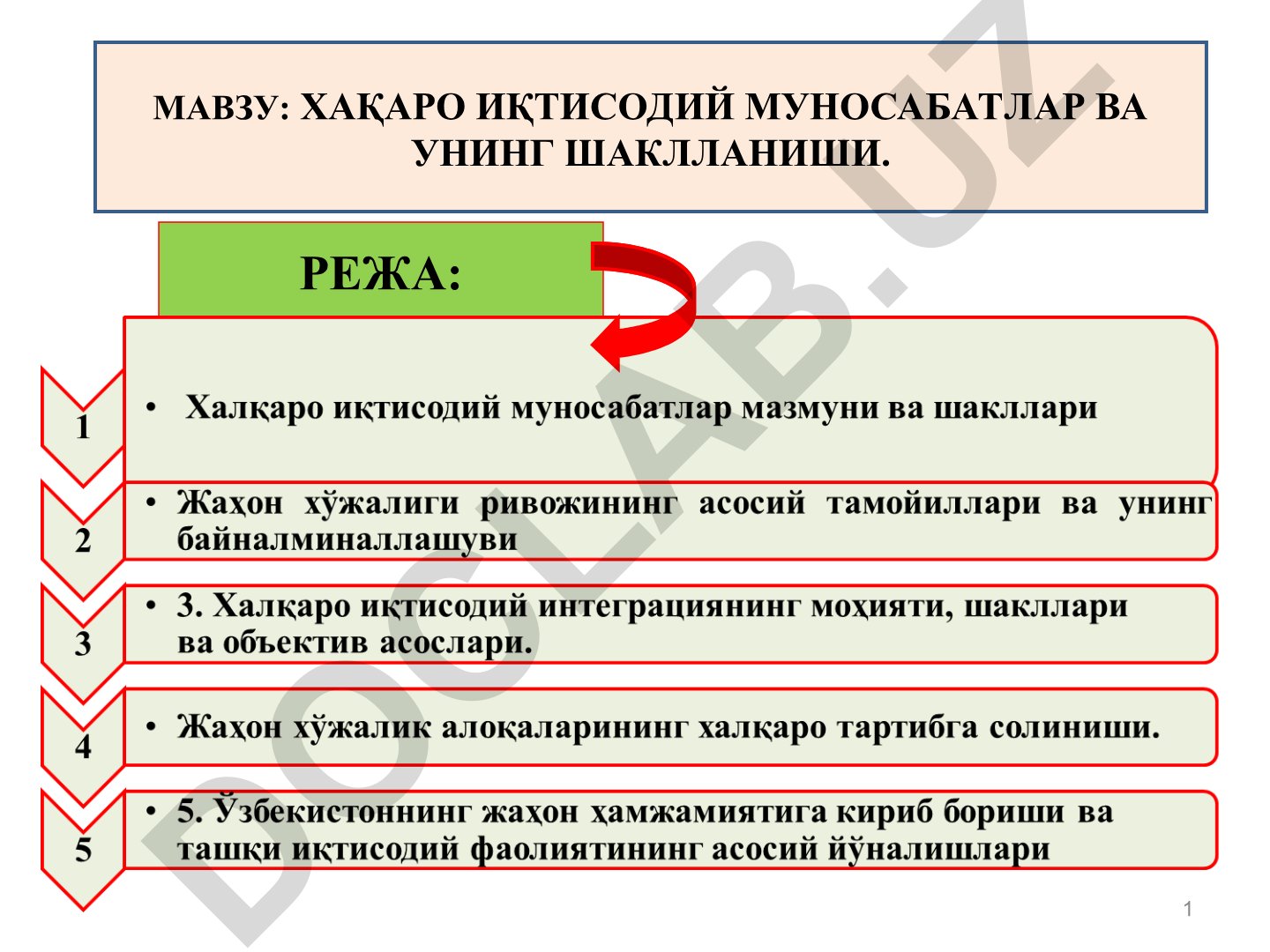 Халкаро иктисодий муносабатлар ва унинг шаклланиши