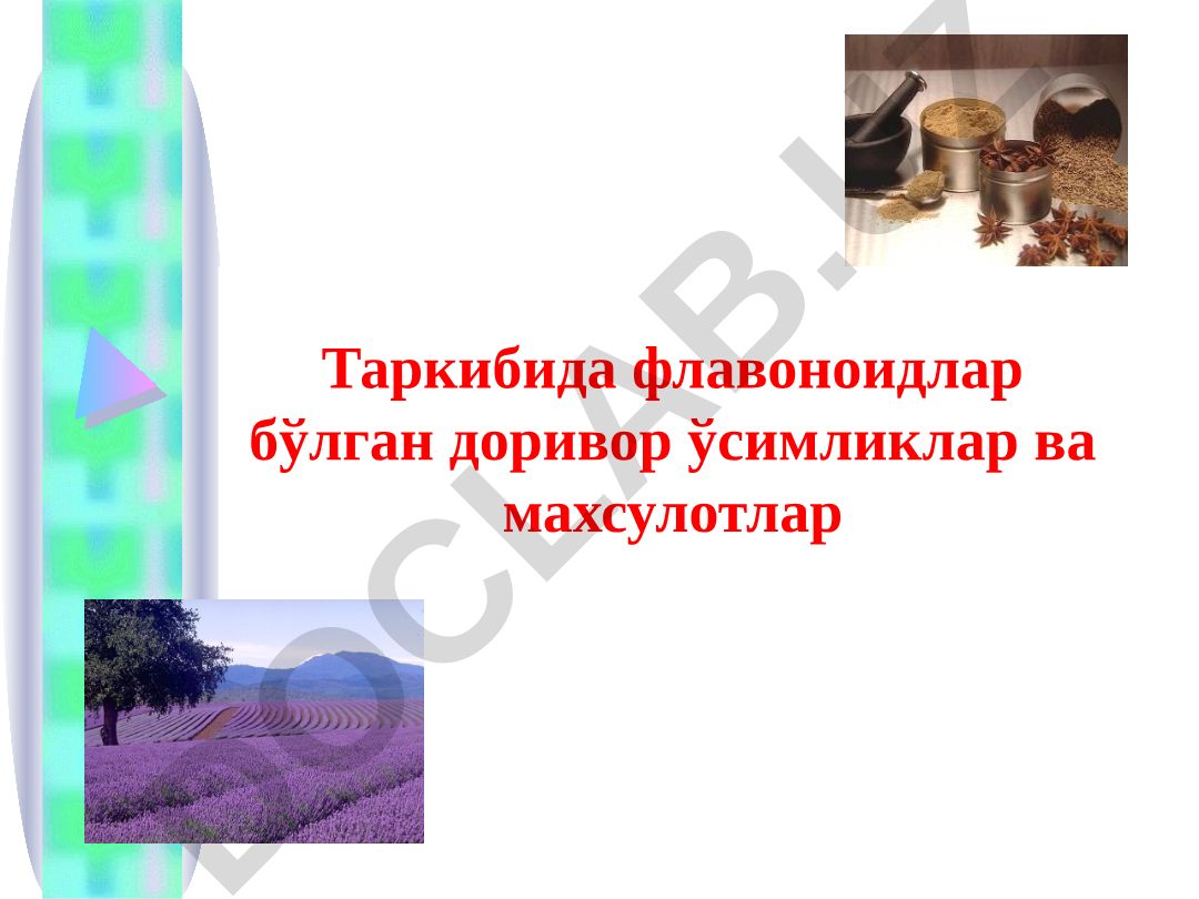 Флавоноидлар сақловчи доривор ўсимлик ва маҳсулотлар